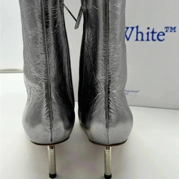 BNWB OFF-White Silver Allen Metal Ankle BootOff-White c/o Virgil Abloh - Picture 5 of 17